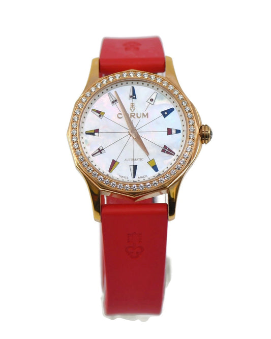 Corum Admirals Cup Legend Diamond 18K Rose Gold Watch 400.100.85/0009
