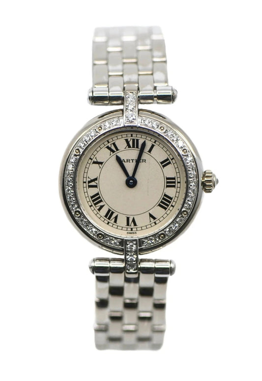 Cartier Panthere Vendome Diamond 18K White Gold Watch 3057916