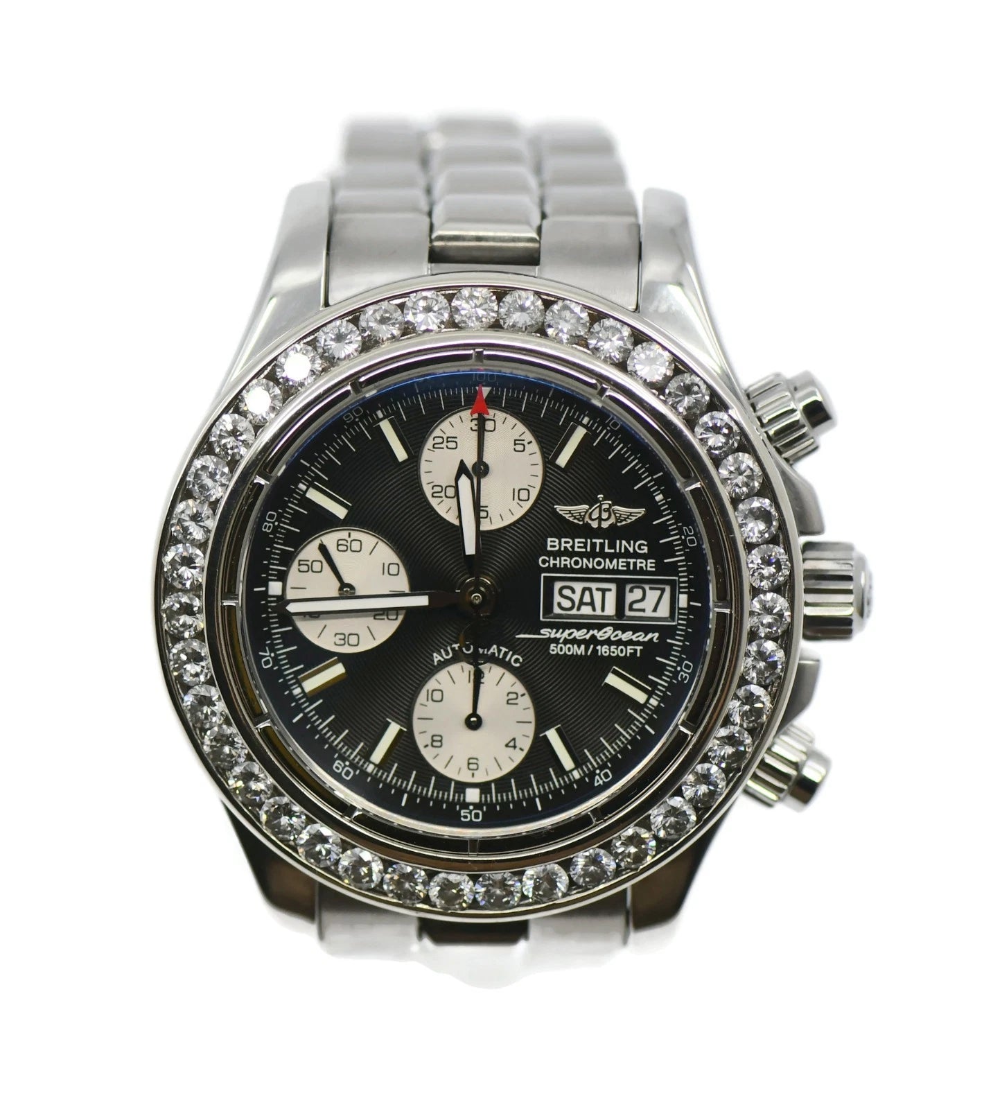 Breitling Superocean Diamond Chronograph Stainless Steel Watch A13340