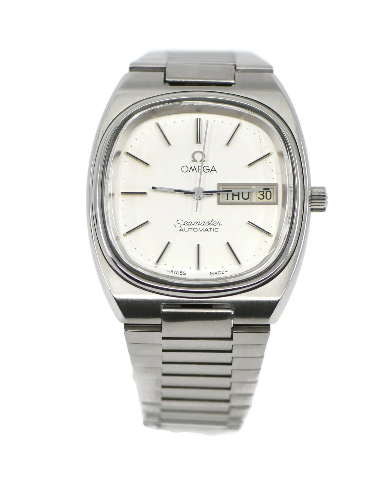 Omega Seamaster Day Date Stainless Steel Watch 166.0213