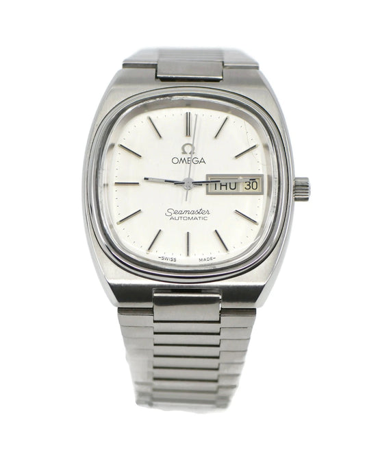 Omega Seamaster Day Date Stainless Steel Watch 166.0213