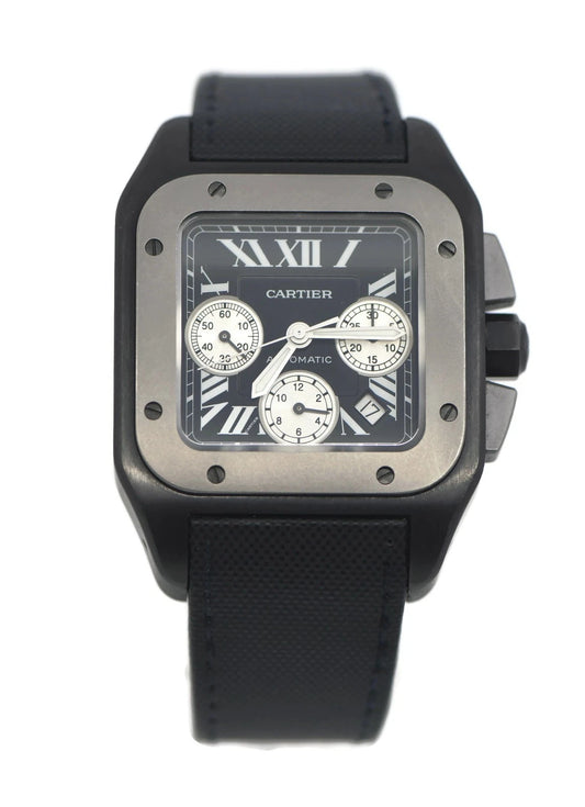 Cartier Santos XL Chronograpg ADLC Stainless Steel Watch W2020005