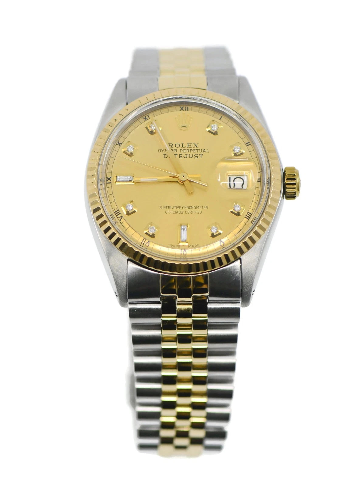 Rolex Datejust Diamond 18K/Stainless Steel Watch 1601