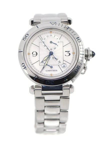 Cartier Pasha GMT Stainless Steel Watch W31037H3
