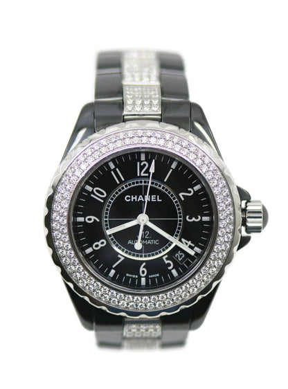 Chanel J12 Diamond Black Ceramic Watch H1339