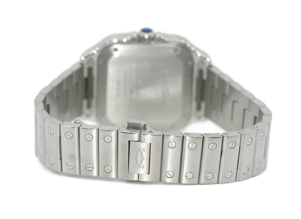 Cartier Santos Medium Diamond Stainless Steel Watch W4SA0005