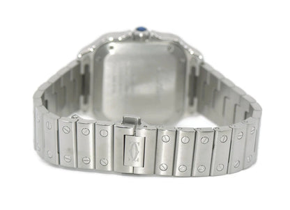 Cartier Santos Medium Diamond Stainless Steel Watch W4SA0005