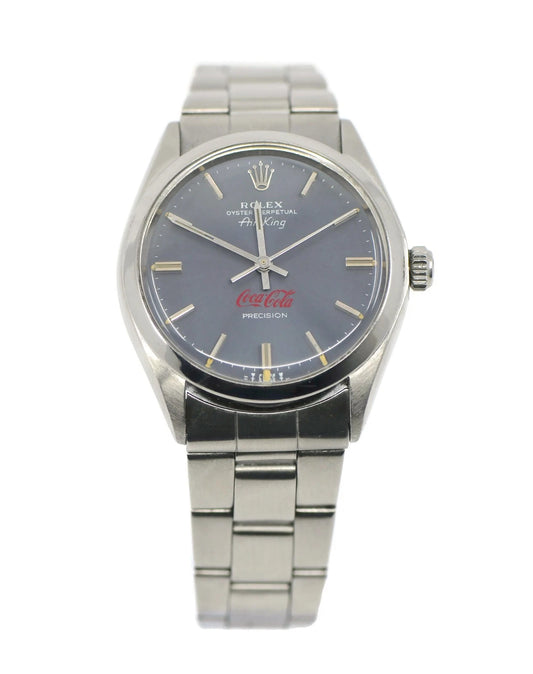 Rolex Airking Coca Cola Stainless Steel Watch 5500