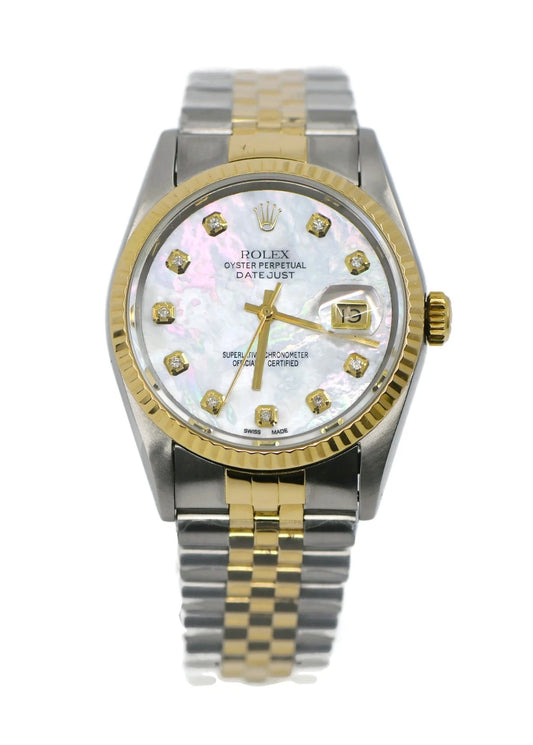 Rolex Datejust Diamond 18K/Stainless Steel Watch 16233