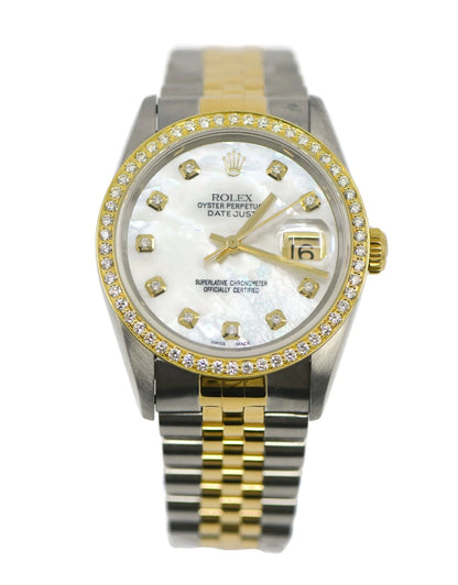 Rolex Datejust Diamond 18K/Stainless Steel Watch 16233
