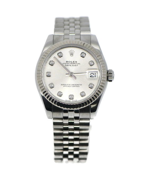 Rolex Datejust 31 Diamond Stainless Steel Watch 178274