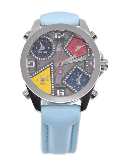 Jacob & Co Five Timezone Diamond Stainless Steel Watch JCM-58DA