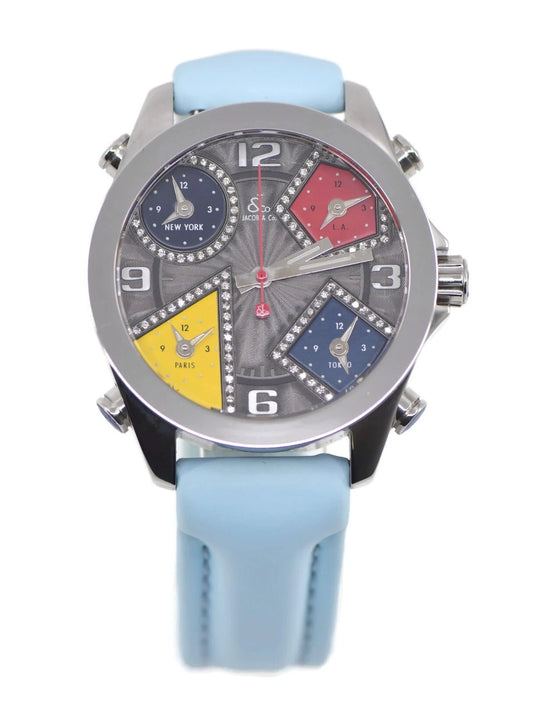 Jacob & Co Five Timezone Diamond Stainless Steel Watch JCM-58DA