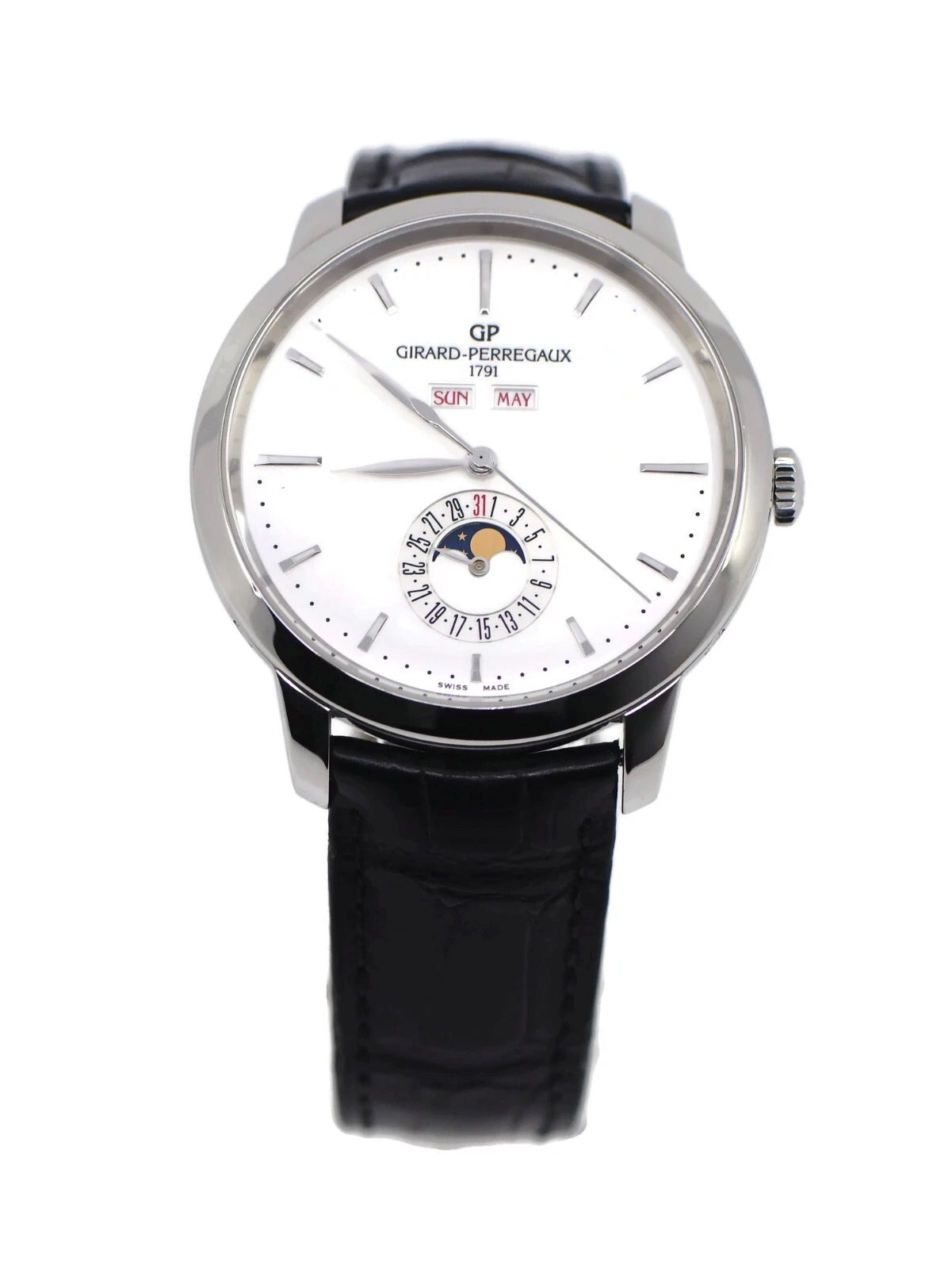 Girard Perregaux 1966 Annual Calendar Stainless Steel Watch 49535