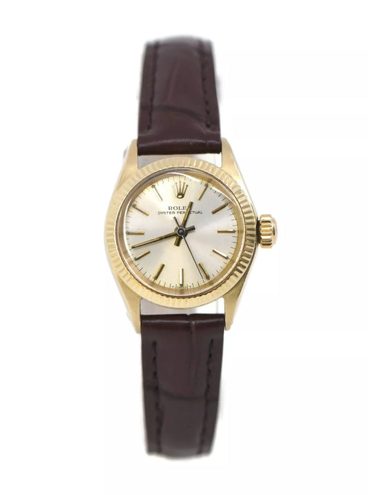 Rolex Oyster Perpetual 18K Yellow Gold Watch 6619
