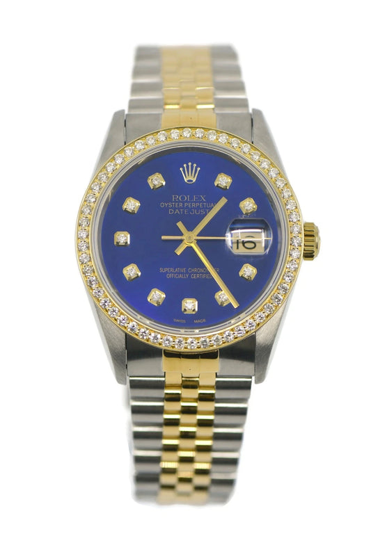 Rolex Datejust Diamond 18K/Stainless Steel Watch 16233