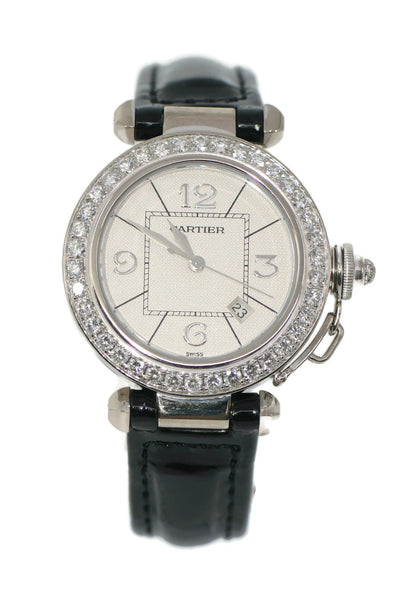 Cartier Pasha Diamond 18K White Gold Watch 2398