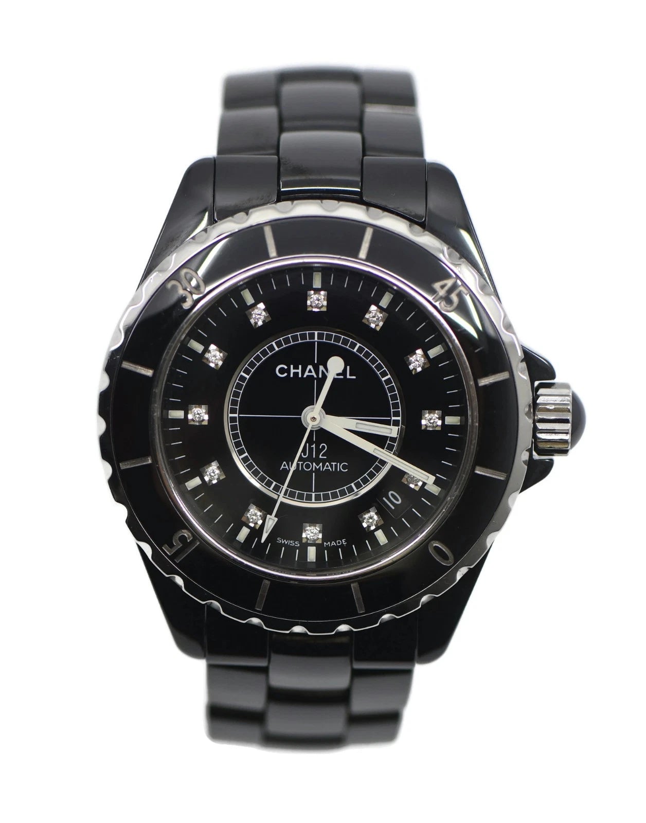Chanel J12 Diamond Black Ceramic Watch H1626