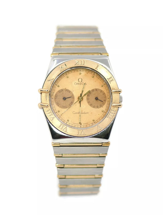 Omega Constellation Day Date Two Tone Stainless Steel Watch