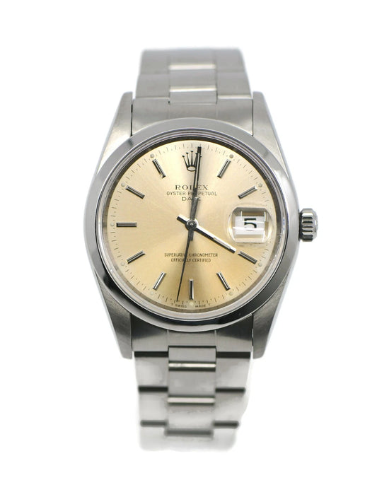 Rolex Oyster Perpetual Date Stainless Steel Watch 15200