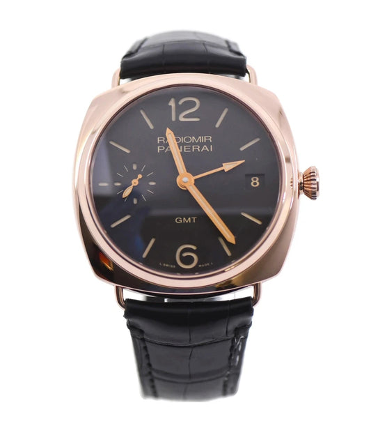 Panerai Radiomir 3 Day GMT 18K Rose Gold Watch PAM00421