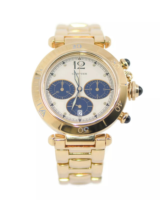 Cartier Pasha Chronograph 18K Yellow Gold Watch 30009