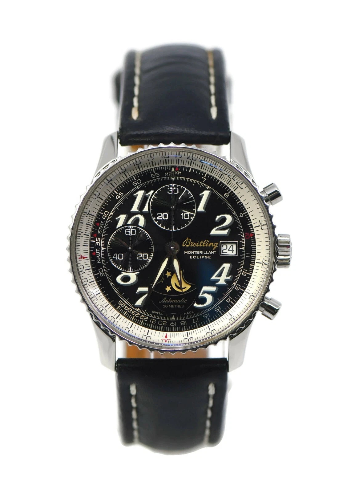 Breitling Montbrilliant Chronograph Stainless Steel Watch A43030