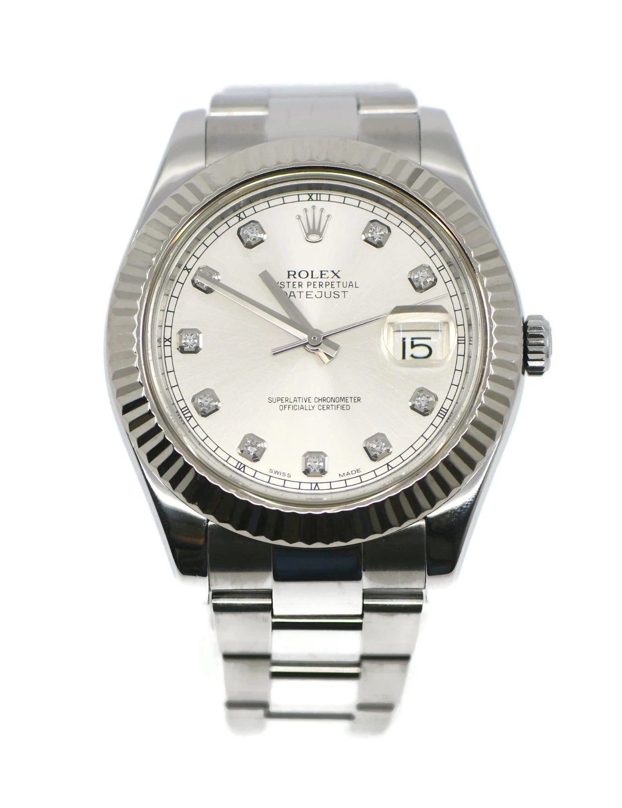 Rolex Datejust Diamond Stainless Steel Watch 116334