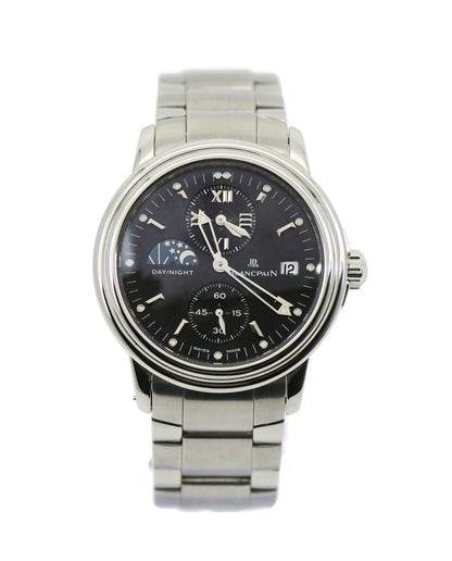 Blancpain Leman Dual Time Day Night Stainless Steel Watch 2160