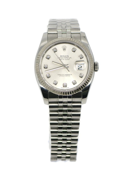 Rolex Datejust Diamond Stainless Steel Watch 116234