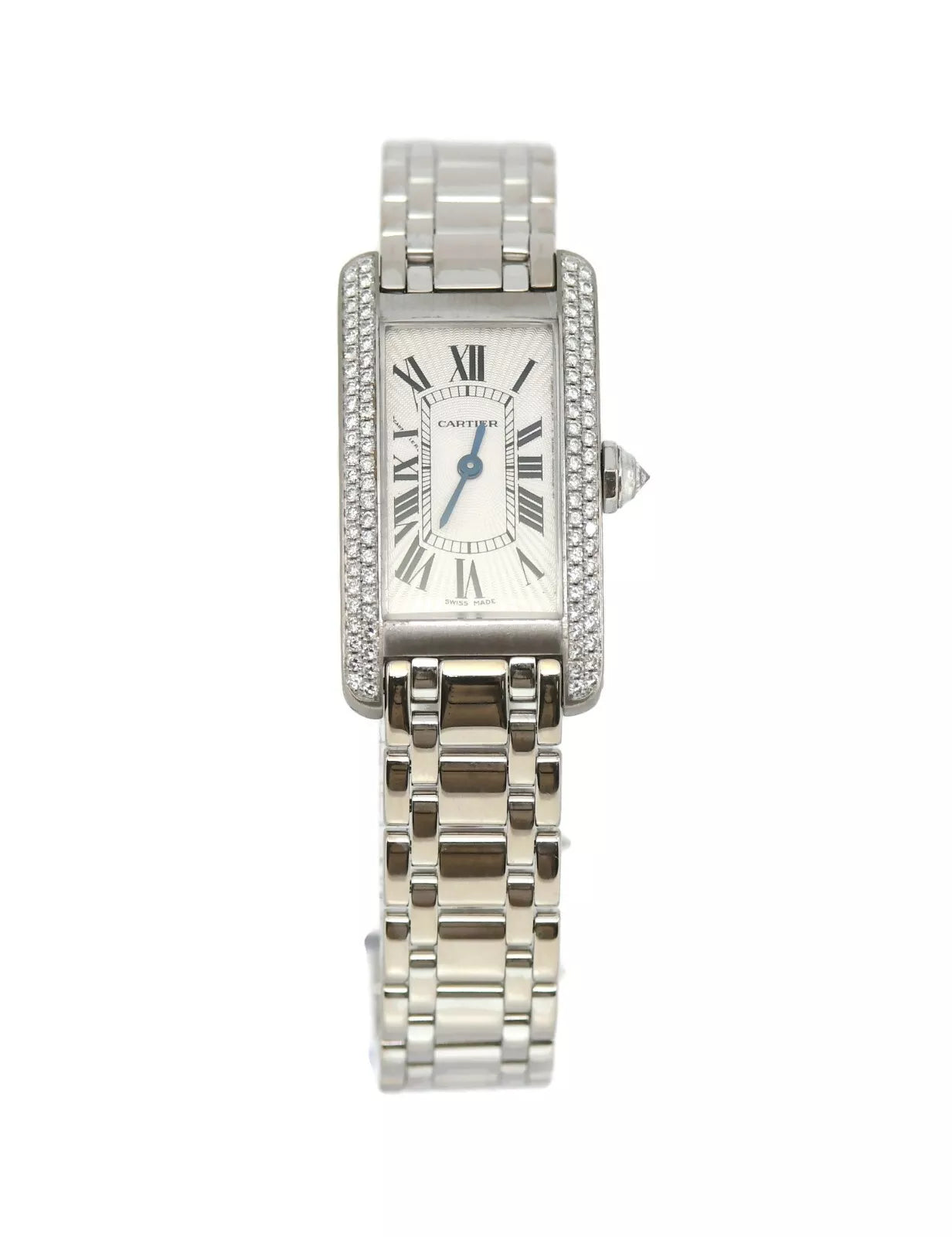 Cartier Tank Americaine Diamond 18K White Gold Watch 1713