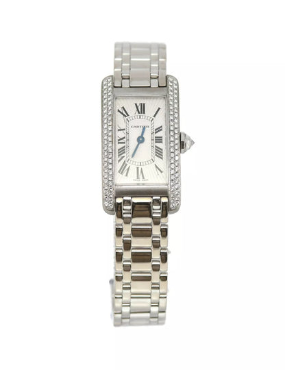 Cartier Tank Americaine Diamond 18K White Gold Watch 1713
