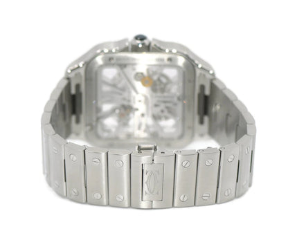 Cartier Santos Skeleton Stainless Steel Watch WHSA0026