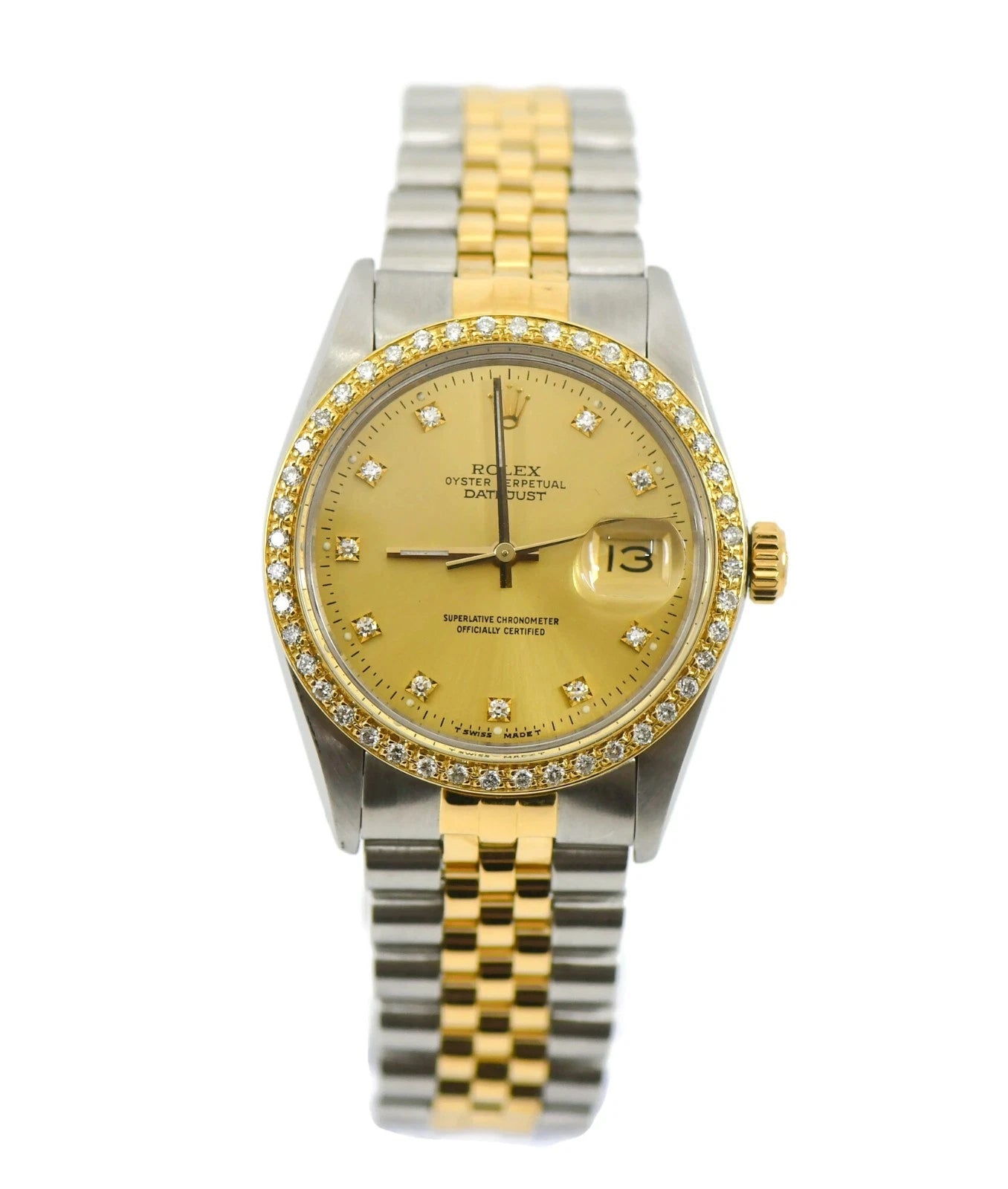 Rolex Datejust Diamond 18K/Stainless Steel Watch 16013