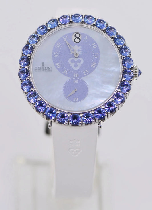 Corum Heritahe Eleganza Jump Hour Sterling Silver Watch 254.112.17/0090