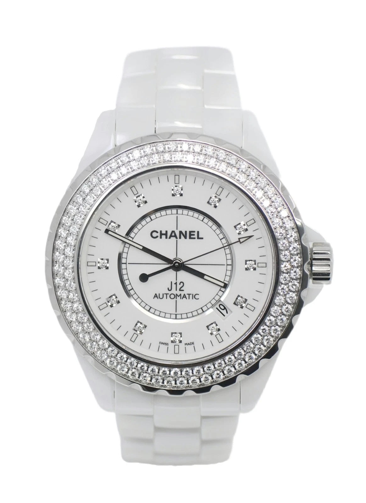 Chanel J12 Diamond White Ceramic Watch H2013