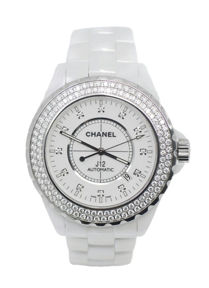Chanel J12 Diamond White Ceramic Watch H2013