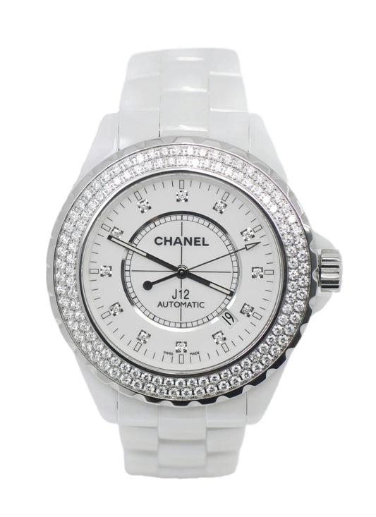 Chanel J12 Diamond White Ceramic Watch H2013