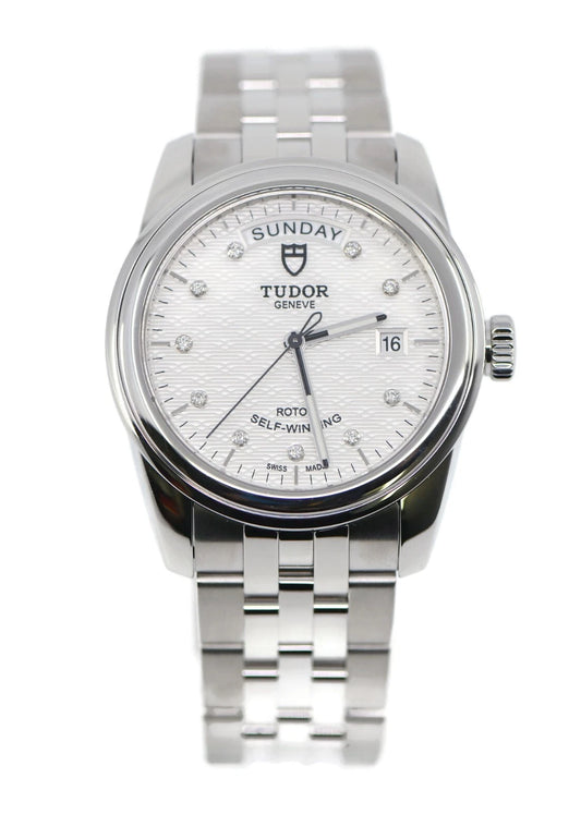 Tudor Glamour Diamond Day Date Stainless Steel Watch 56000