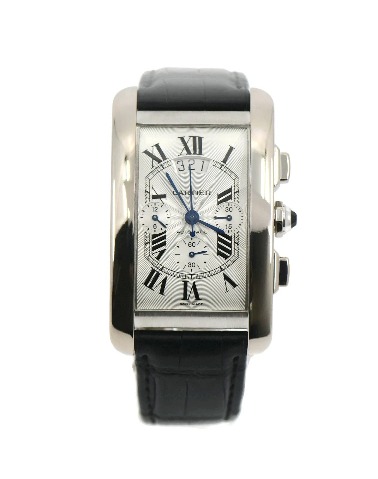 Cartier Tank Americaine XL Chronograph 18K White Gold Watch W2609456