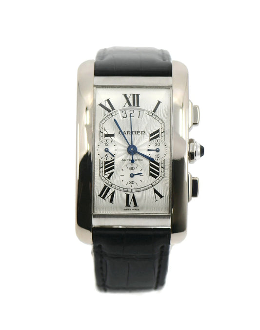 Cartier Tank Americaine XL Chronograph 18K White Gold Watch W2609456