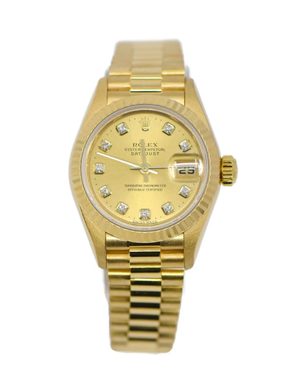 Rolex Datejust Diamond 18K Yellow Gold Watch 79178