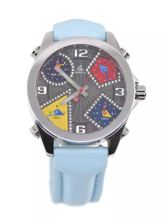 Jacob & Co Five Timezone Diamond Stainless Steel Watch JCM-58DA