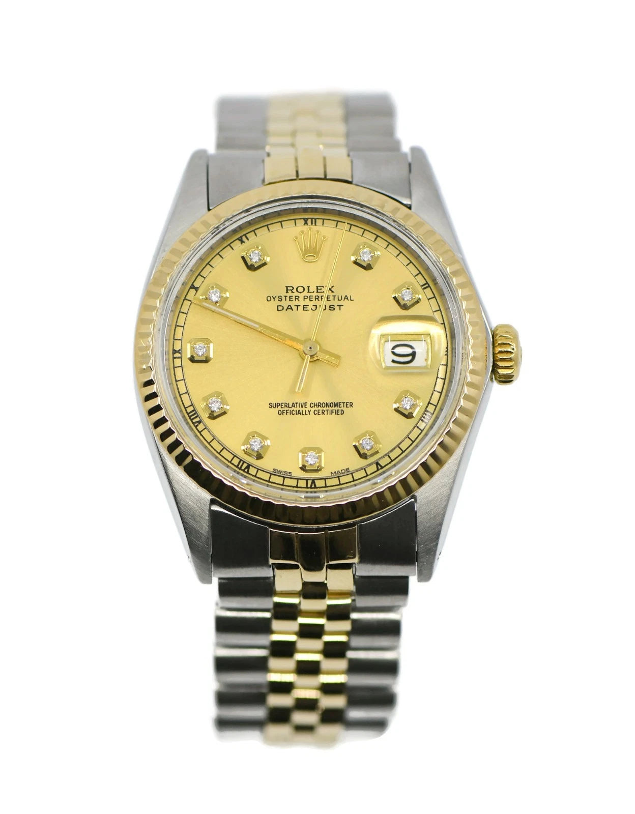 Rolex Datejust Diamond 18K/Stainless Steel Watch 1601