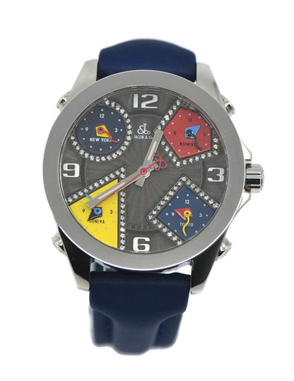 Jacob & Co Five Timezone Diamond Stainless Steel Watch JCM-58DA