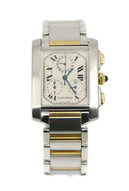 Cartier Tank Chronograph 18K/Stainless Steel Watch W51004Q4