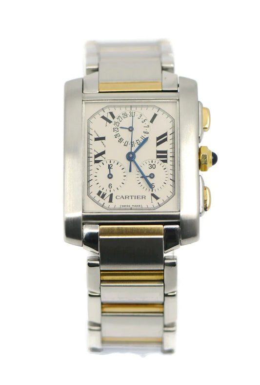 Cartier Tank Chronograph 18K/Stainless Steel Watch W51004Q4