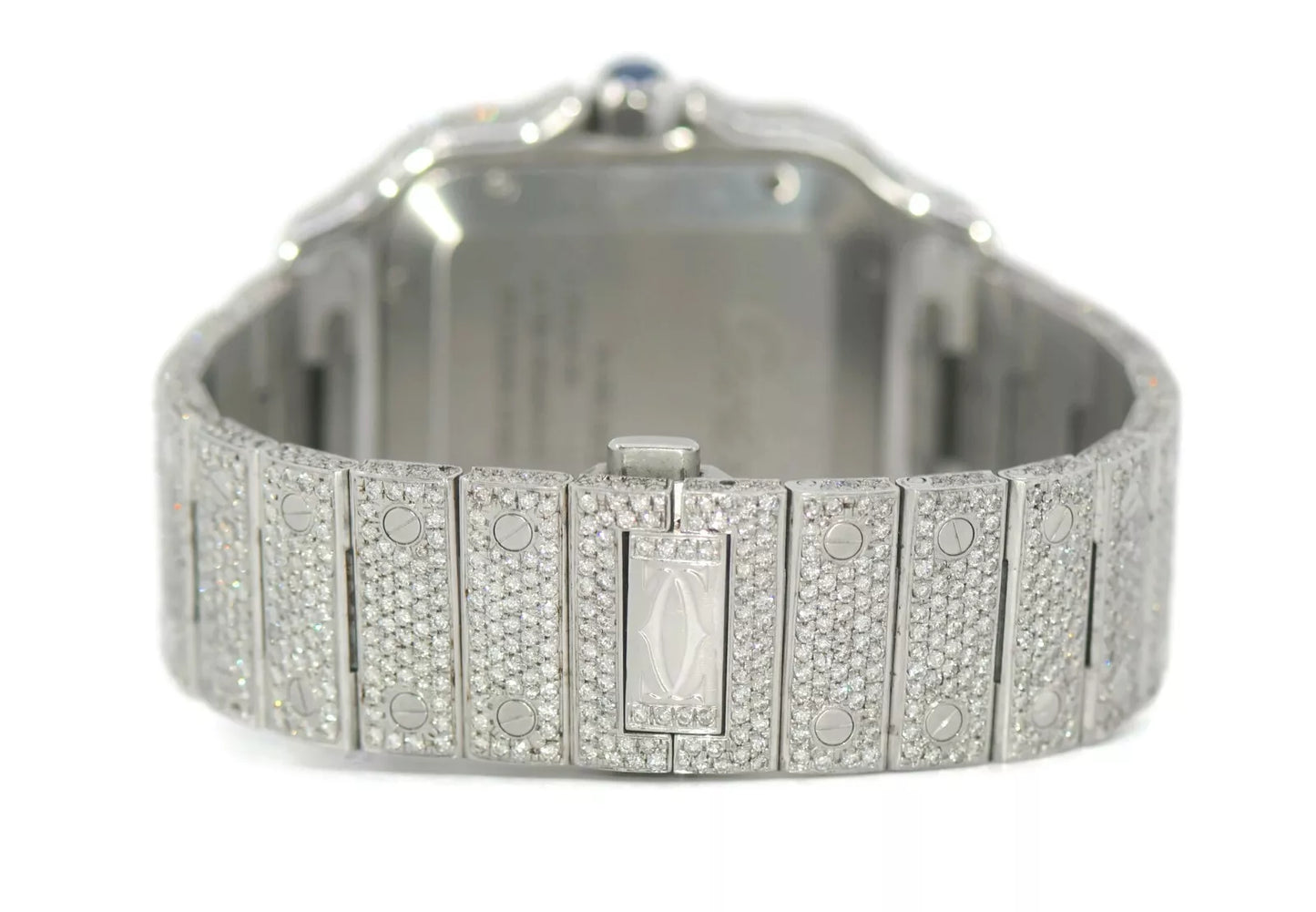 Cartier Santos Large Diamond Stainless Steel Watch WSSA0018