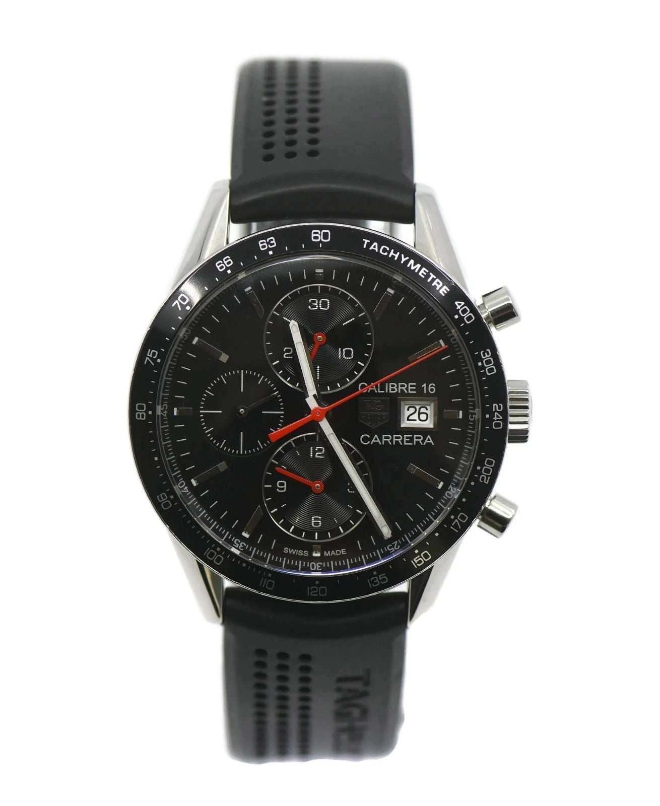 Tag Heuer Carrera Cal 16 Chronograph Stainless Steel Watch CV201AK