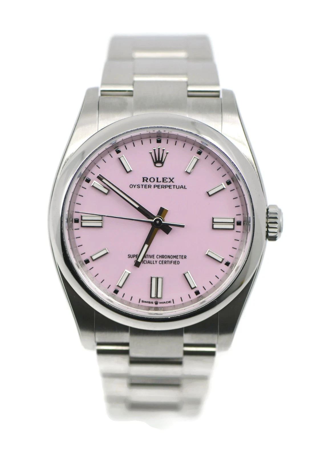 Rolex Oyster Perpetual Candy Pink Stainless Steel Watch 126000